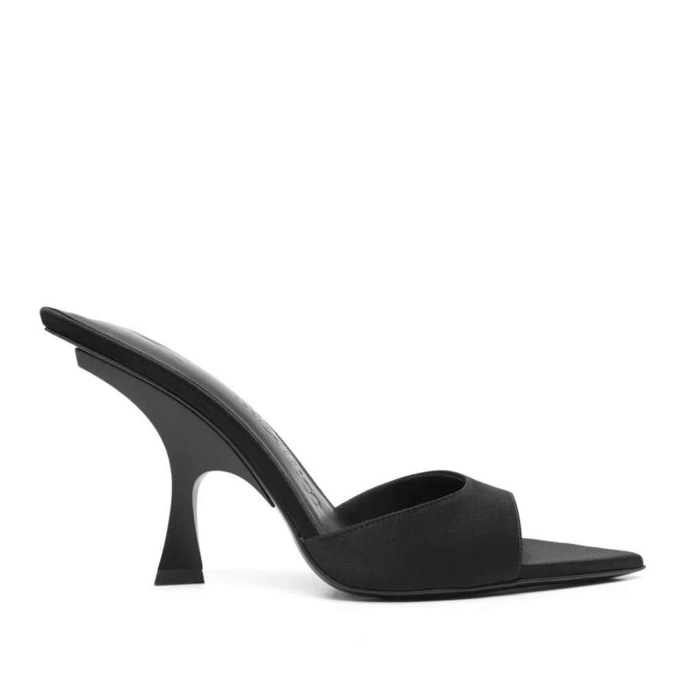 NWT! The ATTICO black satin mules size 38!